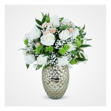 Kara Roses and Gypsophila Vase